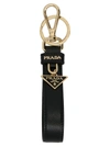 PRADA PRADA SAFFIANO LOGO CHARM KEYRING