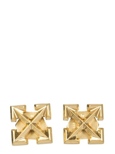 Off-white Arrows Mini Earrings In Gold Finish