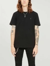 ALLSAINTS ALLSAINTS MEN'S JET BLACK MUSE LOGO-EMBROIDERED COTTON-JERSEY T-SHIRT,24842405