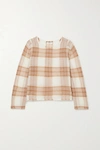 VINCE BRUSHED CHECKED KNITTED SWEATER