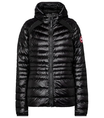 Canada Goose Hybridge Lite Hooded Stretch Jersey-trimmed Quilted Shell Down Jacket In Schwarz