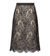 Alexander Mcqueen Grosgrain-trimmed Cotton-blend Lace Skirt In Black