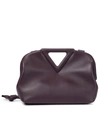 Bottega Veneta Purple The Triangle Leather Top Handle Bag In Grape Gold