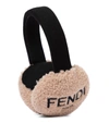 FENDI SHEARLING EAR MUFFS,P00525340