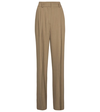 Petar Petrov Paola Wool-blend Wide-leg Pants In Beige