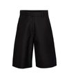 Valentino Black Gabardine Bermuda Shorts In Black