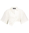 Jacquemus La Chemise Capri Linen Wrap Shirt In White