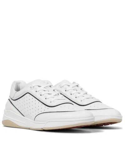 Loro Piana Play Leather Sneakers In White