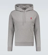 Ami Alexandre Mattiussi Ami Ami De Coeur Logo Embroidered Hoodie In Grey
