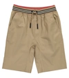 BURBERRY ICON STRIPE COTTON TWILL SHORTS,P00529277