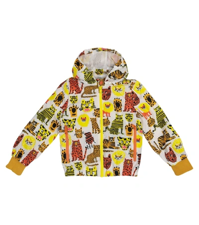 Stella Mccartney Kids' Big Cat-print Recycled-polyester Jacket In Yellow