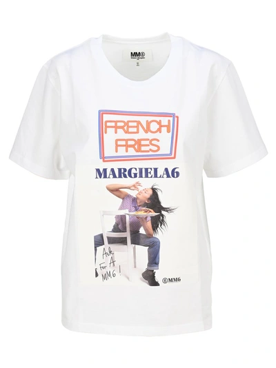 Mm6 Maison Margiela Mm6 Printed T-shirt In White