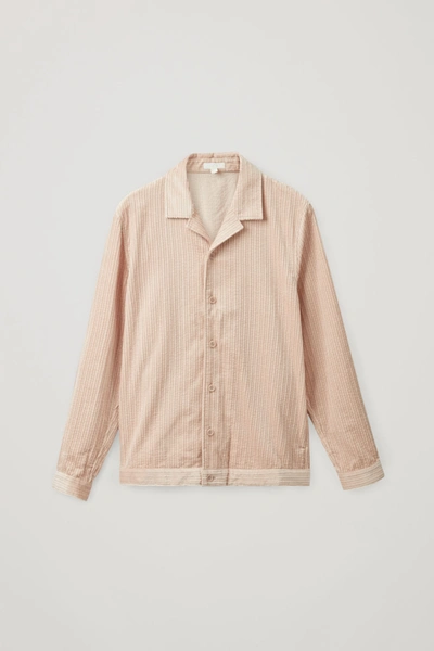 Cos Camp Collar Corduroy Shirt In Pink