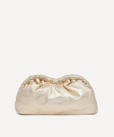 Mansur Gavriel Cloud Leather Clutch In Gold-tone