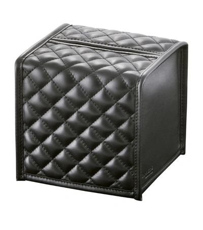 Riviere Quilted Leather Square Tissue Box