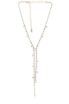Ettika Elegant Crystal Drop Chain Lariat Necklace In Gold