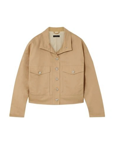 The Range Cropped Linen And Cotton-blend Twill Jacket In Beige