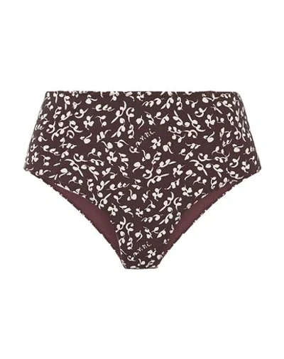 Ganni Bikini Bottoms In Dark Brown