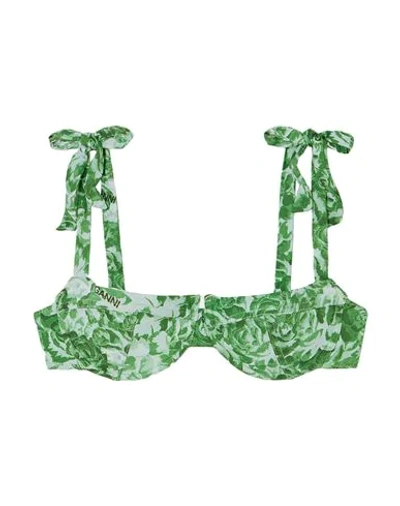 Ganni Bikini Tops In Green