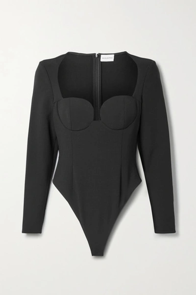Magda Butrym Stretch-wool Thong Bodysuit In Black