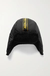 FENDI SHEARLING-TRIMMED SHELL HAT