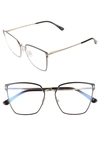 Tom Ford Metal Cat-eye Optical Frames In Gold/ Black