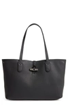 Longchamp Roseau Essential Mid Leather Tote In Sage