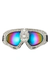RAD + REFINED CRYSTAL EMBELLISHED MIRRORED SNOW GOGGLES,1234-901
