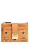 Mcm Patricia Visetos Card Case In Cognac