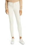 Frame Le High Skinny Sateen Jeans In Off White