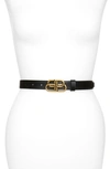 Balenciaga Bb Logo Buckle Leather Belt In Black
