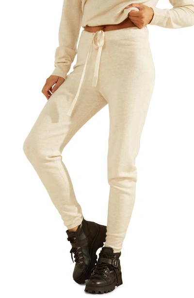Guess Tanya Jersey Knit Jogger Pants In Oatmeal Heather