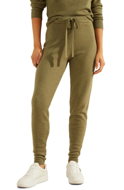 Guess Tanya Sweater Jogger Pants In Army Olive