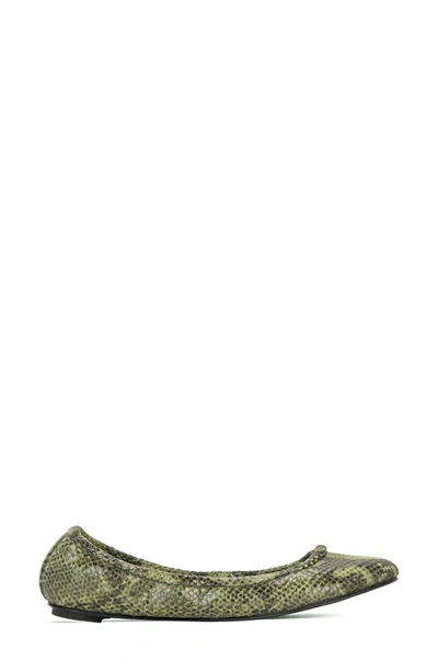Aera Lily Ballet Flat In Olive Python-effect