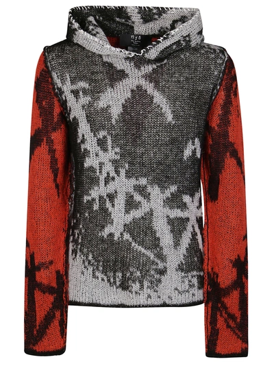 Marc Jacques Burton Black And Red Mohair Blend Sweatshirt In Black/red