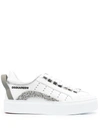 DSQUARED2 GLITTER-PANELLED LOW-TOP SNEAKERS