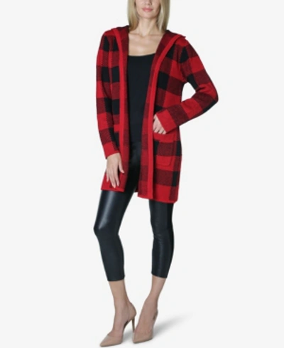 Ali + Andi Buffalo Plaid Hooded Cardigan (58% Off) - Comparable Value $59 In Black, Red