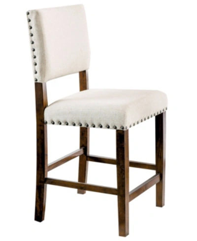 Furniture Of America Mai Brown Cherry Pub Chair (set Of 2) In Off-white