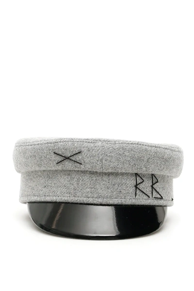 Ruslan Baginskiy Rb Embroidery Baker Boy Hat In Grey,black