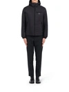 Prada Hooded Puffer Jacket In Black