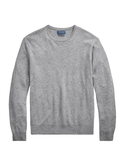 Polo Ralph Lauren Washable Cashmere Solid Regular Fit Crewneck Sweater In Fawn Gray Heather