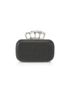 ALEXANDER MCQUEEN FOUR-RING BEADED LEATHER BOX CLUTCH,400013270591