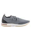 Loro Piana 360 Flexy Walk Leather-trimmed Knitted Wish Wool Sneakers In Gray