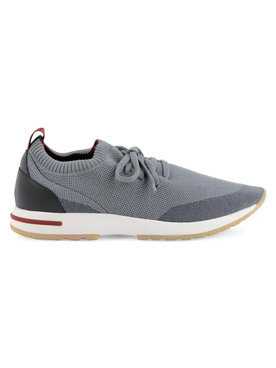 Loro Piana 360 Flexy Walk Leather-trimmed Knitted Wish Wool Sneakers In Nordick_shade