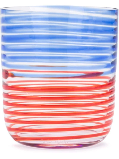 Carlo Moretti Striped Glass In Blue