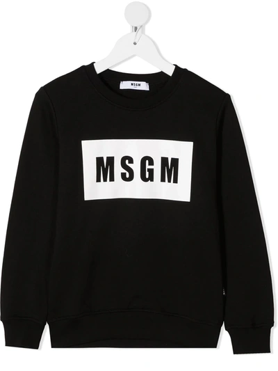 Msgm Black Box Logo Sweatshirt