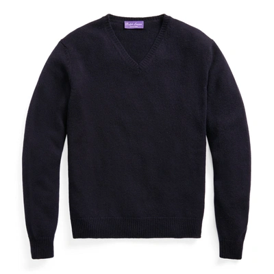 Ralph Lauren Cashmere V-neck Sweater In Classic Chairman Navy