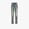 Purple Brand Blue P002 Vintage Spotted Tapered Jeans In Blue