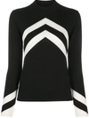 PERFECT MOMENT CHEVRON KNIT MOCK NECK JUMPER