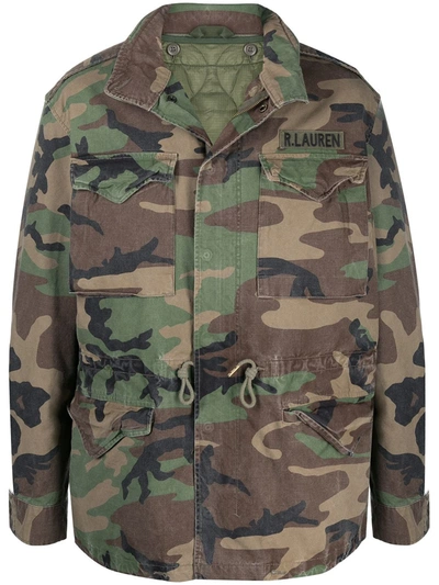 Polo Ralph Lauren Camouflage Print Jacket In Green